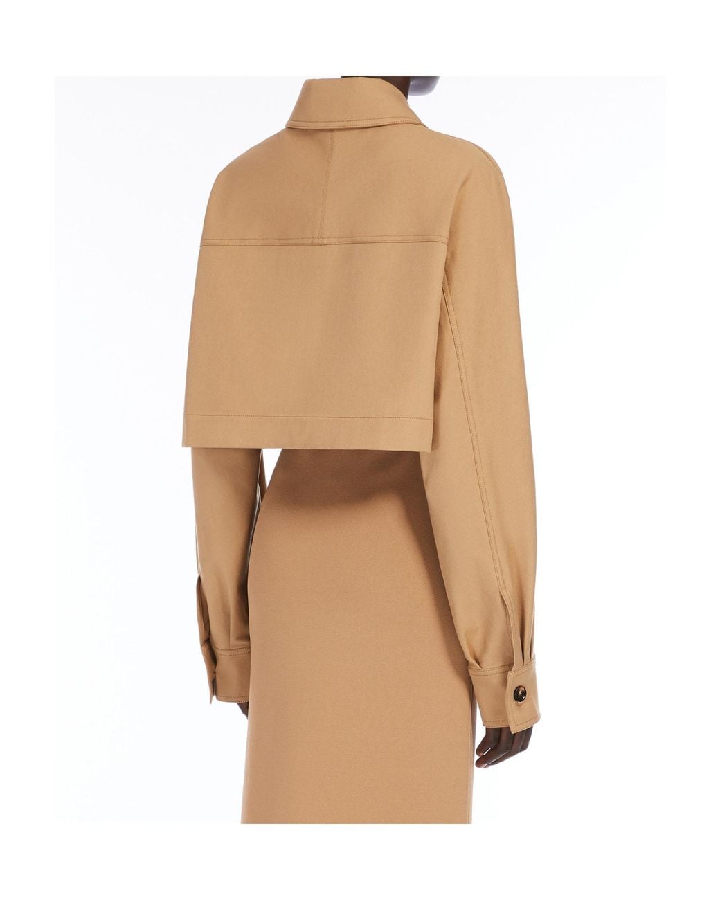 Max Mara Natural Smalto Button-Up Cropped Jacket