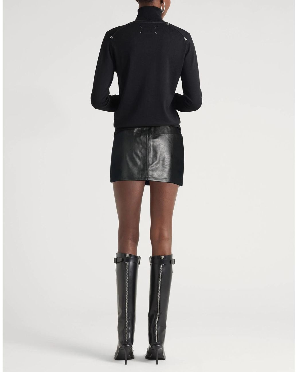 DIESEL Black Stylish Versatile Solid Color Umbrella Skirt