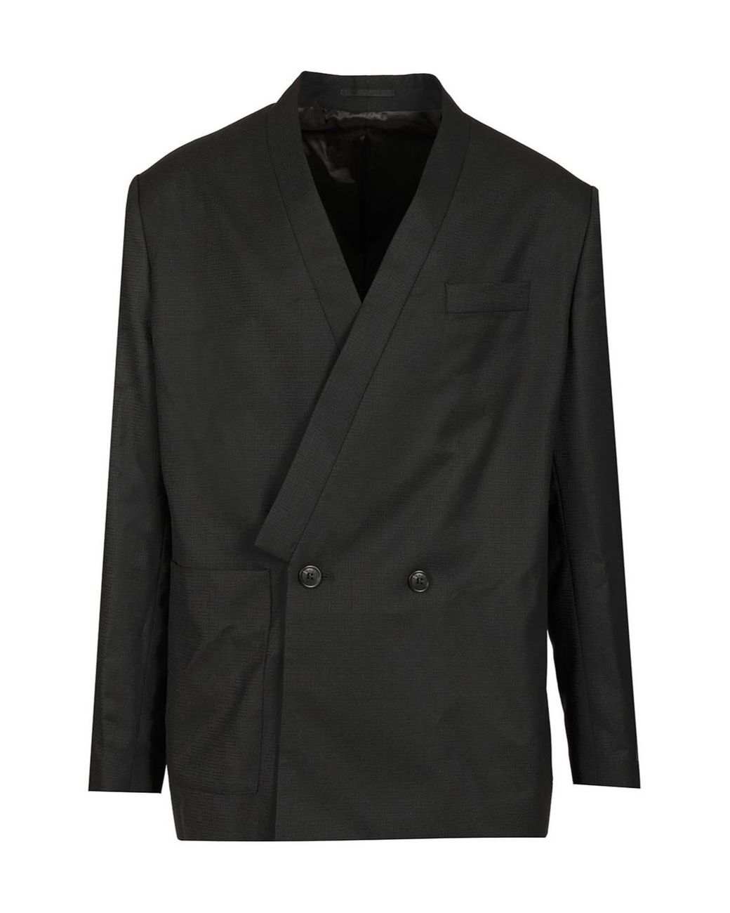 KENZO Double-Breasted Tailored Kimono Jacket in Black for Men | Lyst