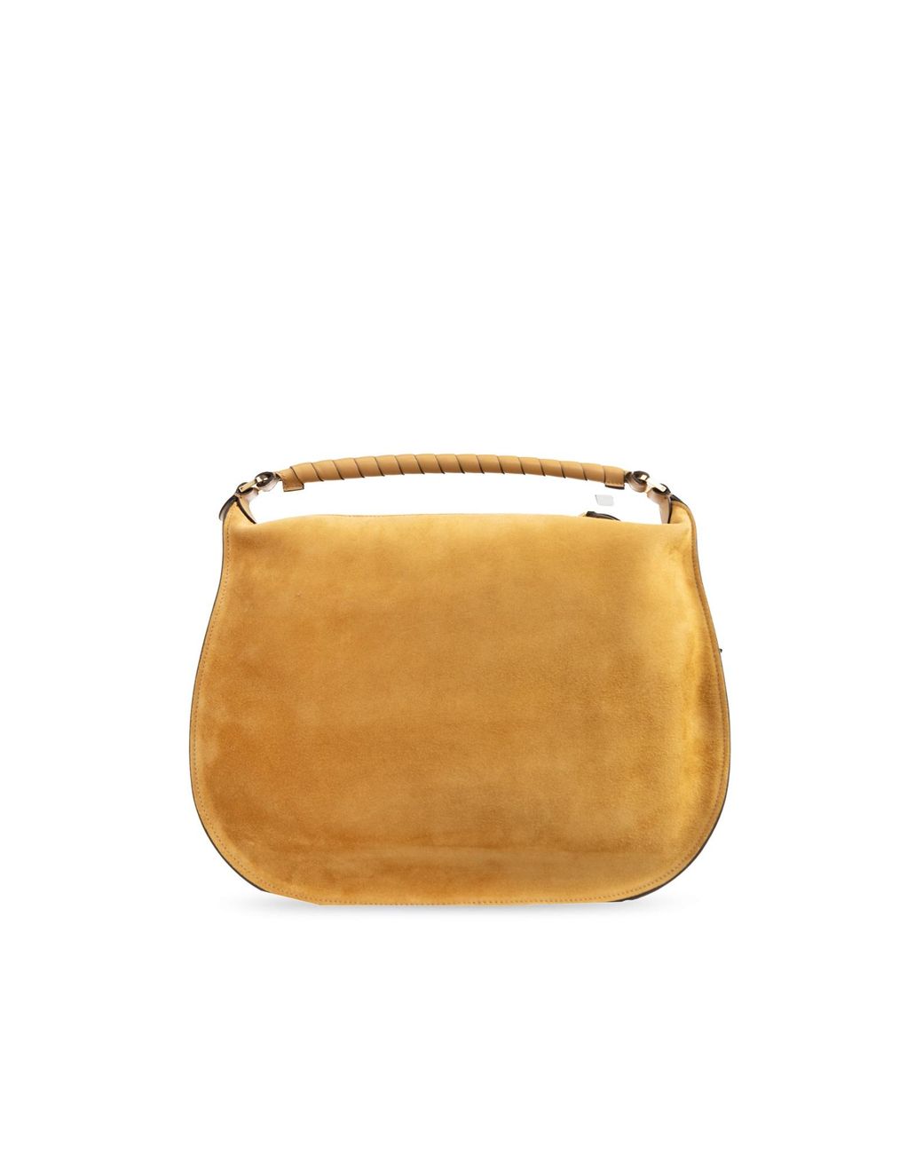 Chloé Natural Chloé Logo Debossed Foldover Top Tote Bag