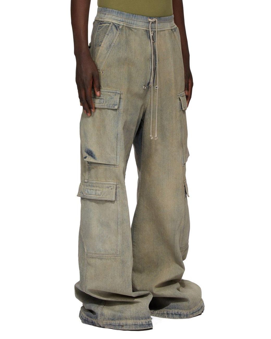 Rick Owens Gray Double Cargo Jumbo Belas Jeans for men