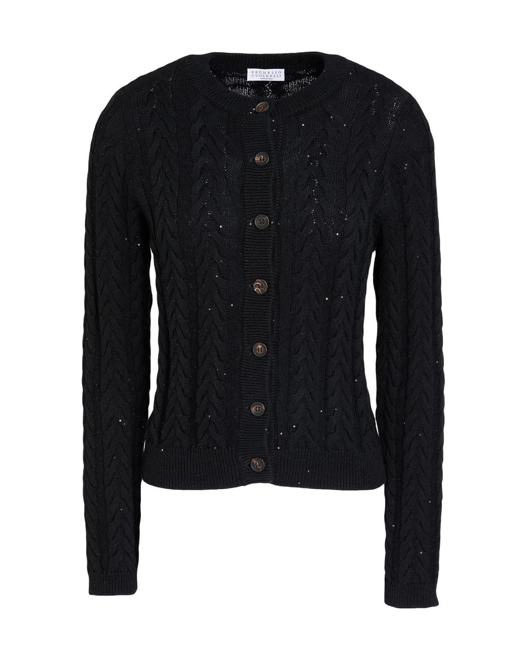 Brunello Cucinelli Black Plain Colour Cardigans