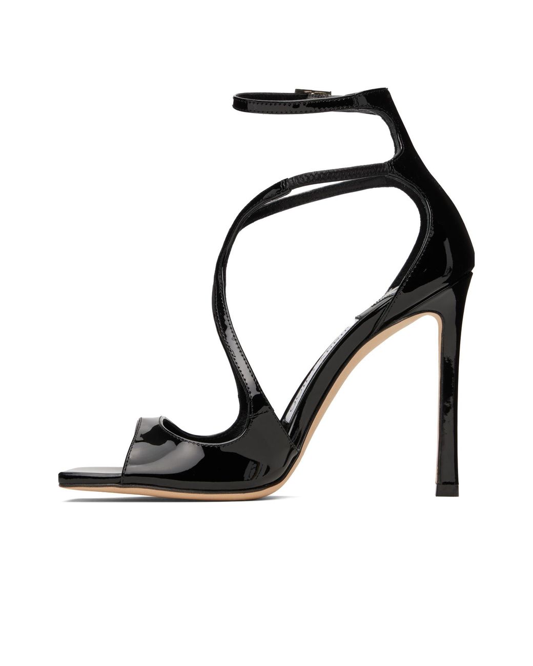 Jimmy Choo Black Square Toe High Heel Sandals