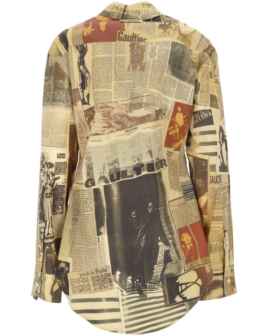 Jean Paul Gaultier Metallic Newspaper Print Shirt
