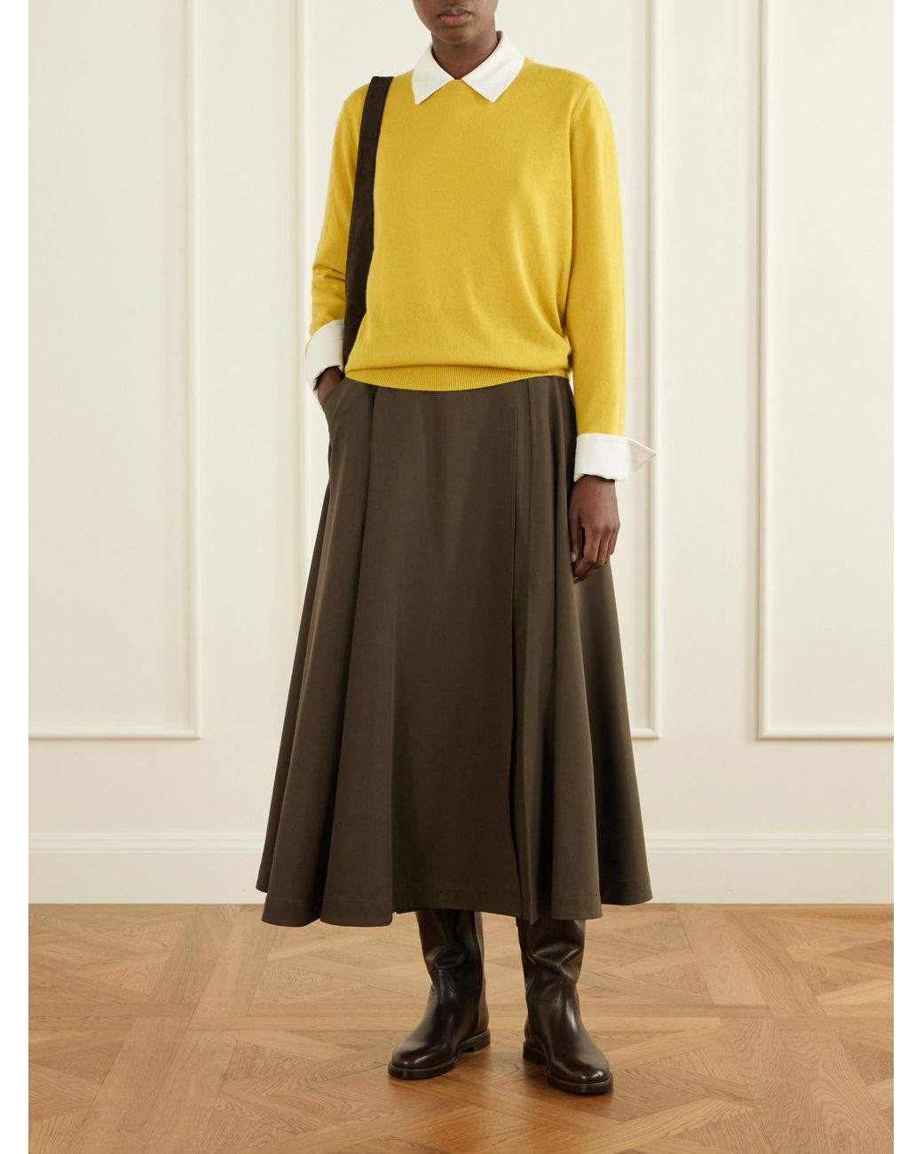 Allude Yellow Cashmere Sweater
