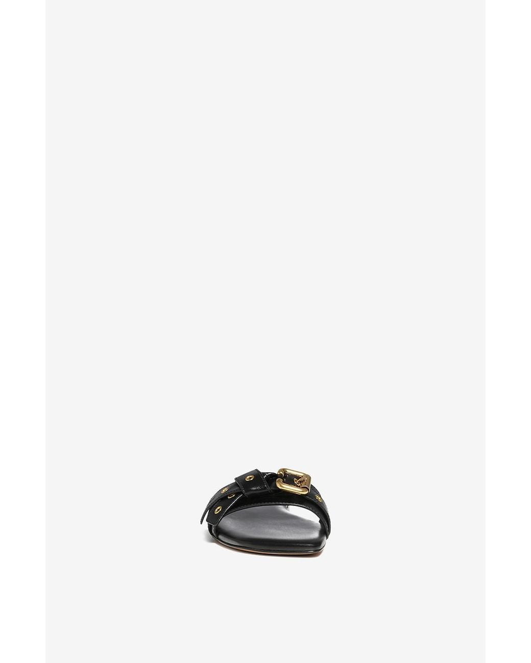 Chloé Black Flat Sandals