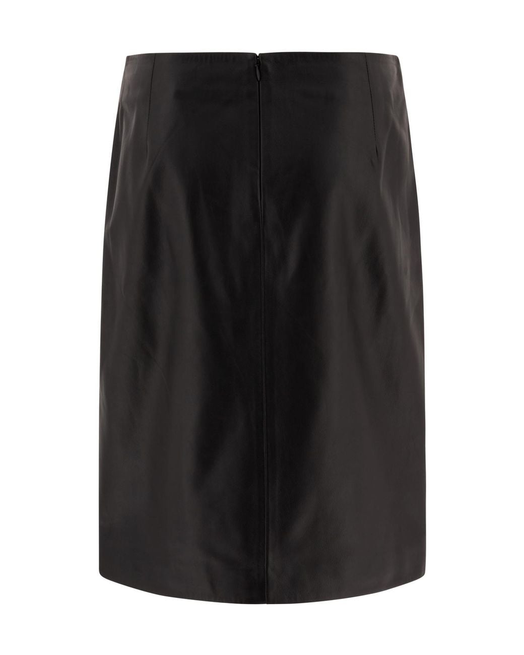 Loulou de Saison Black Loulou De Saison Ekare Front Slit Leather Skirt