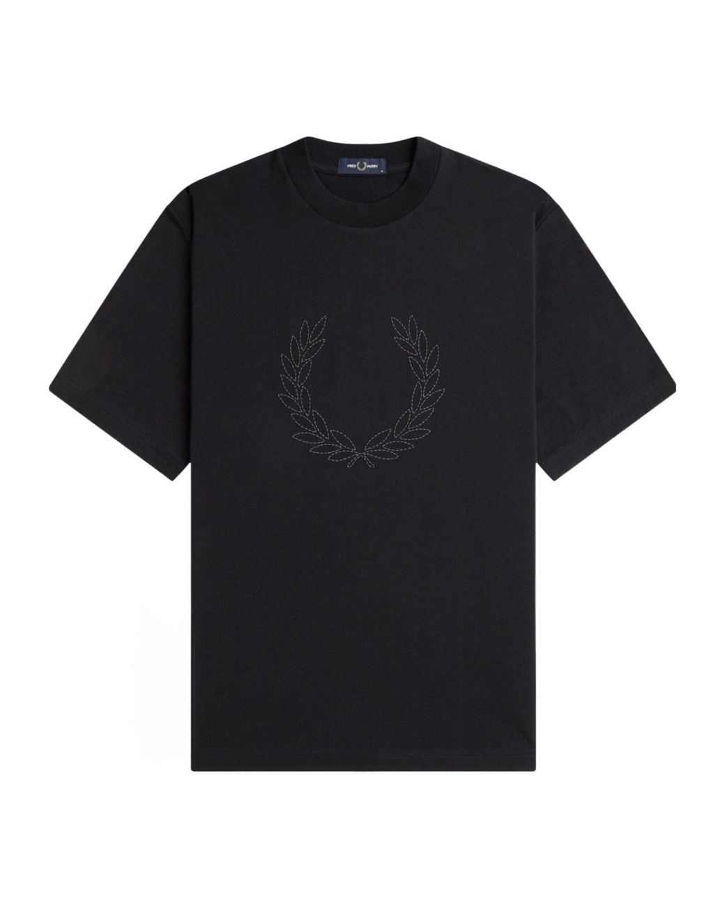 Fred Perry Black Cotton Short Sleeve Crew Neck Tee for men