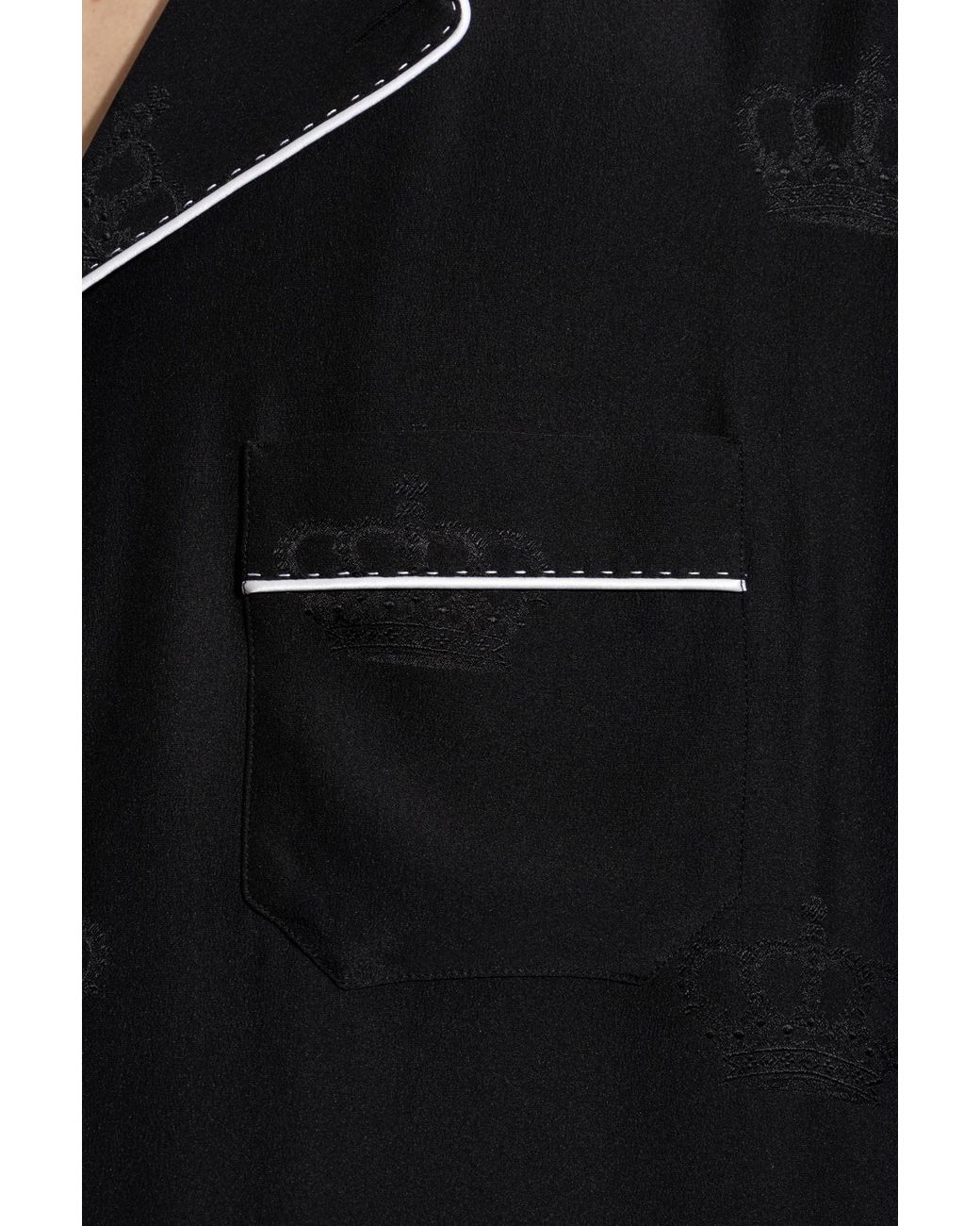 Dolce & Gabbana Black Contrast-Stitch Long-Sleeved Pajamas Top for men