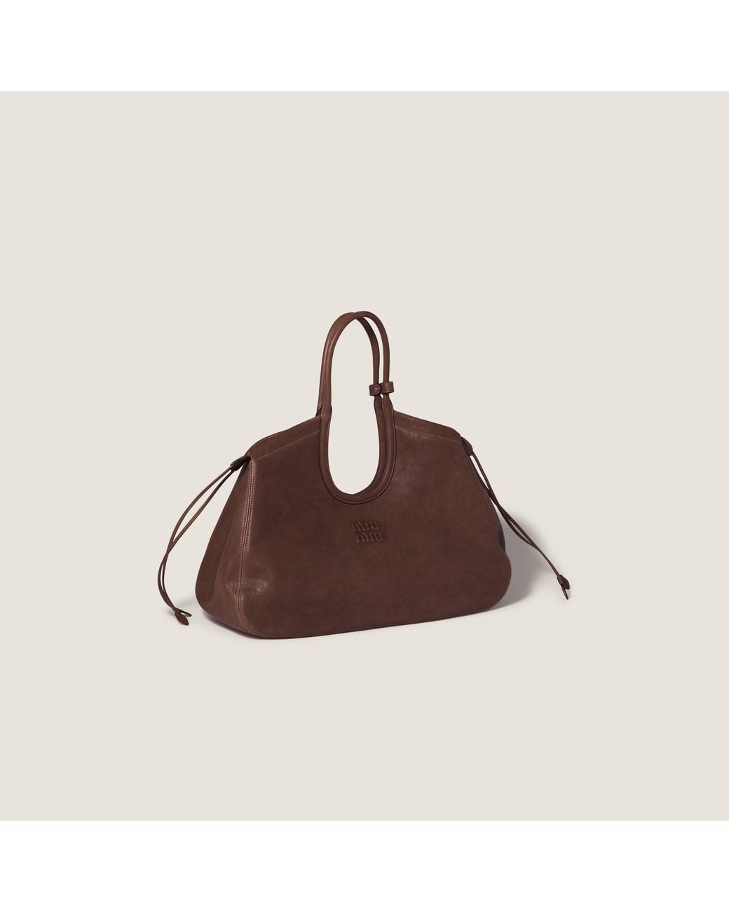 Miu Miu Brown Ivy Nappa Leather Shopping Bag