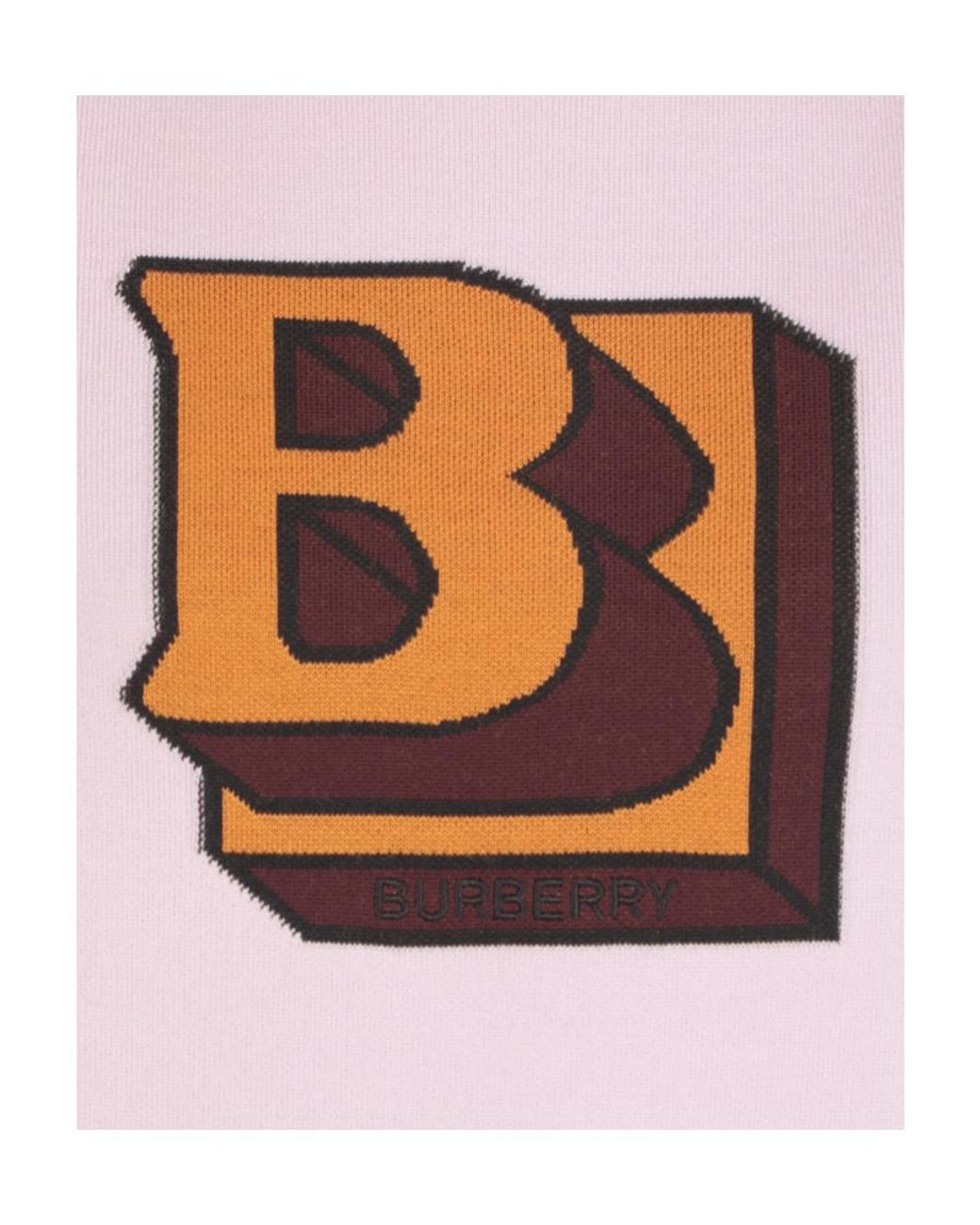 Burberry Pink Intarsia-Logo Jumper