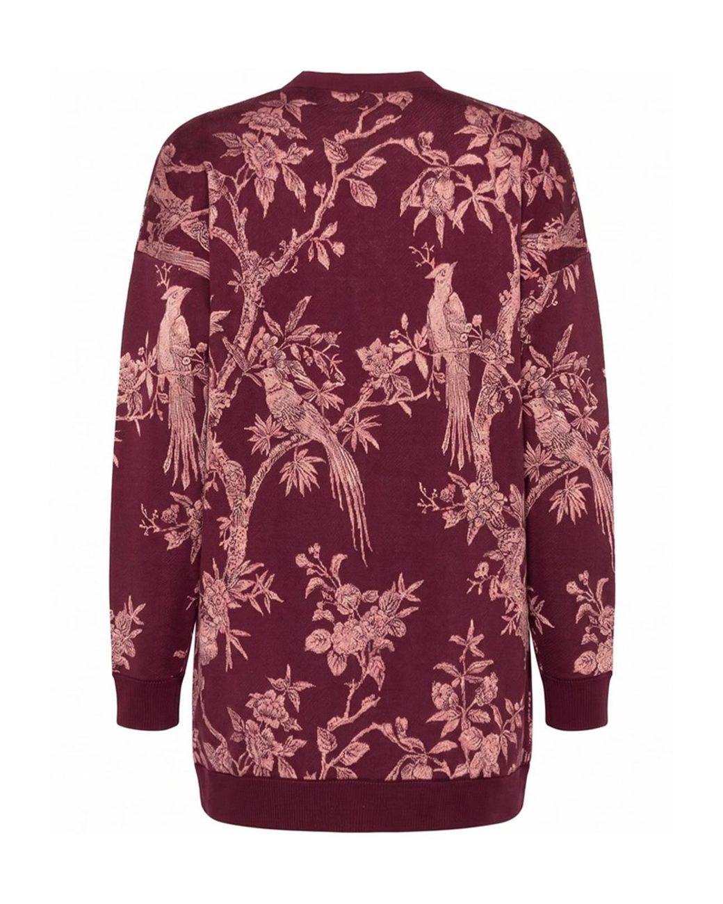 Etro Red Floral-Jacquard V-Neck Cardigan