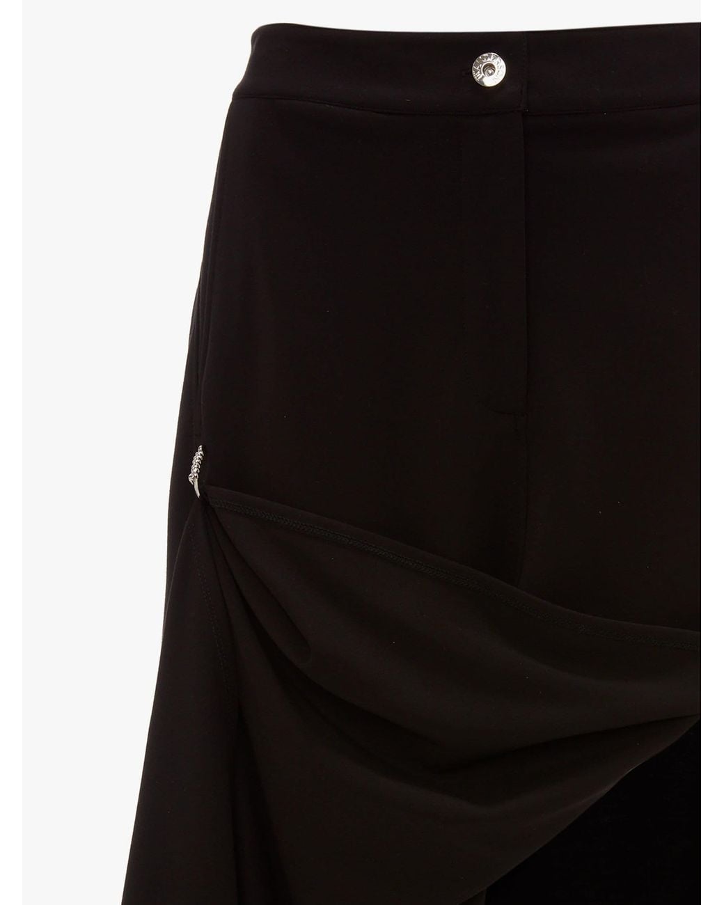 J.W. Anderson Black Asymmetric Draped Skirt