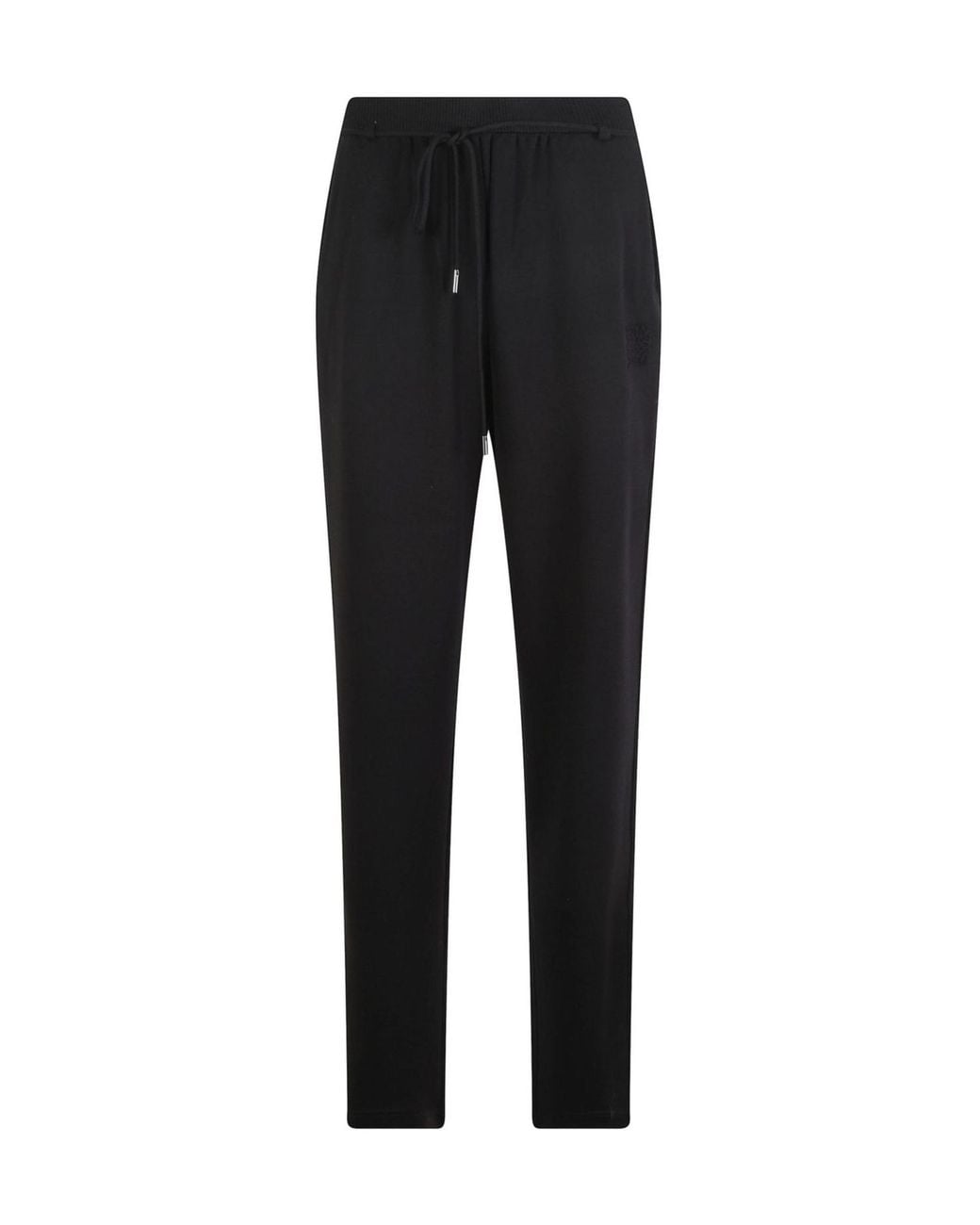 Max Mara Black Drawstring Wide Leg Pants