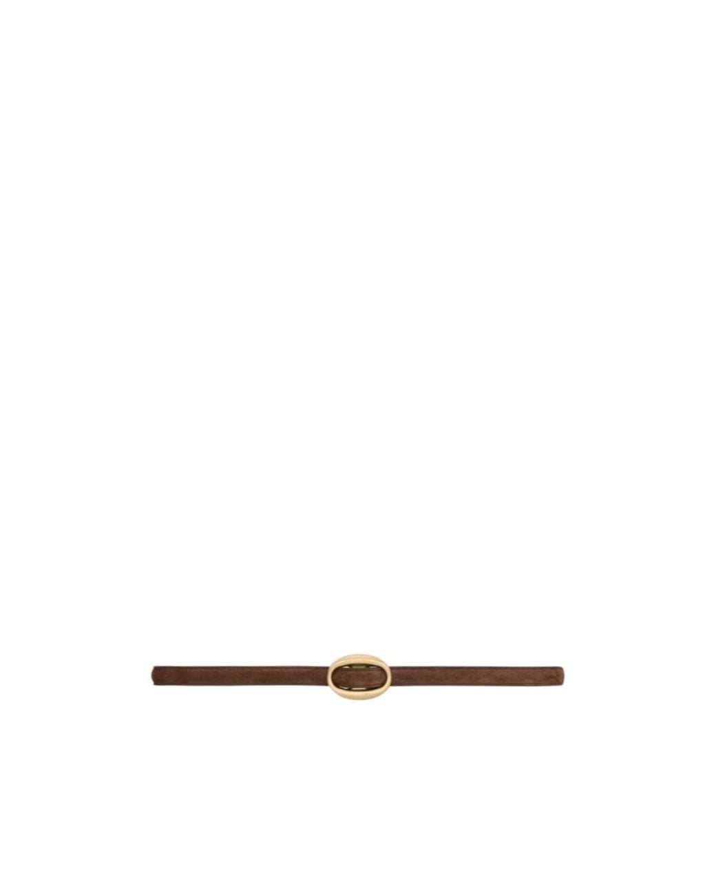 Saint Laurent White Oval Buckle Belt