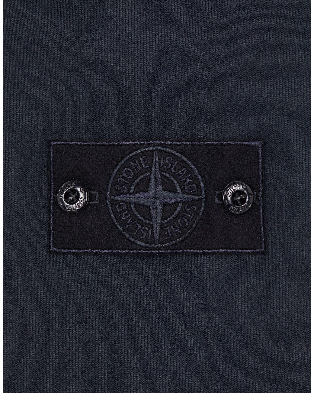 Stone Island Blue Compass Logo Patch Crewneck Sweatshirt for men