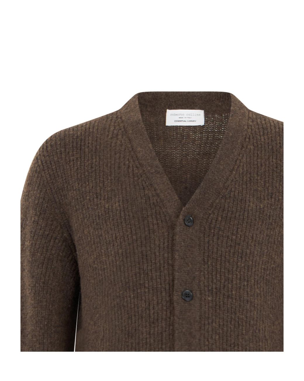 Roberto Collina Brown Wool-Blend Cardigan for men