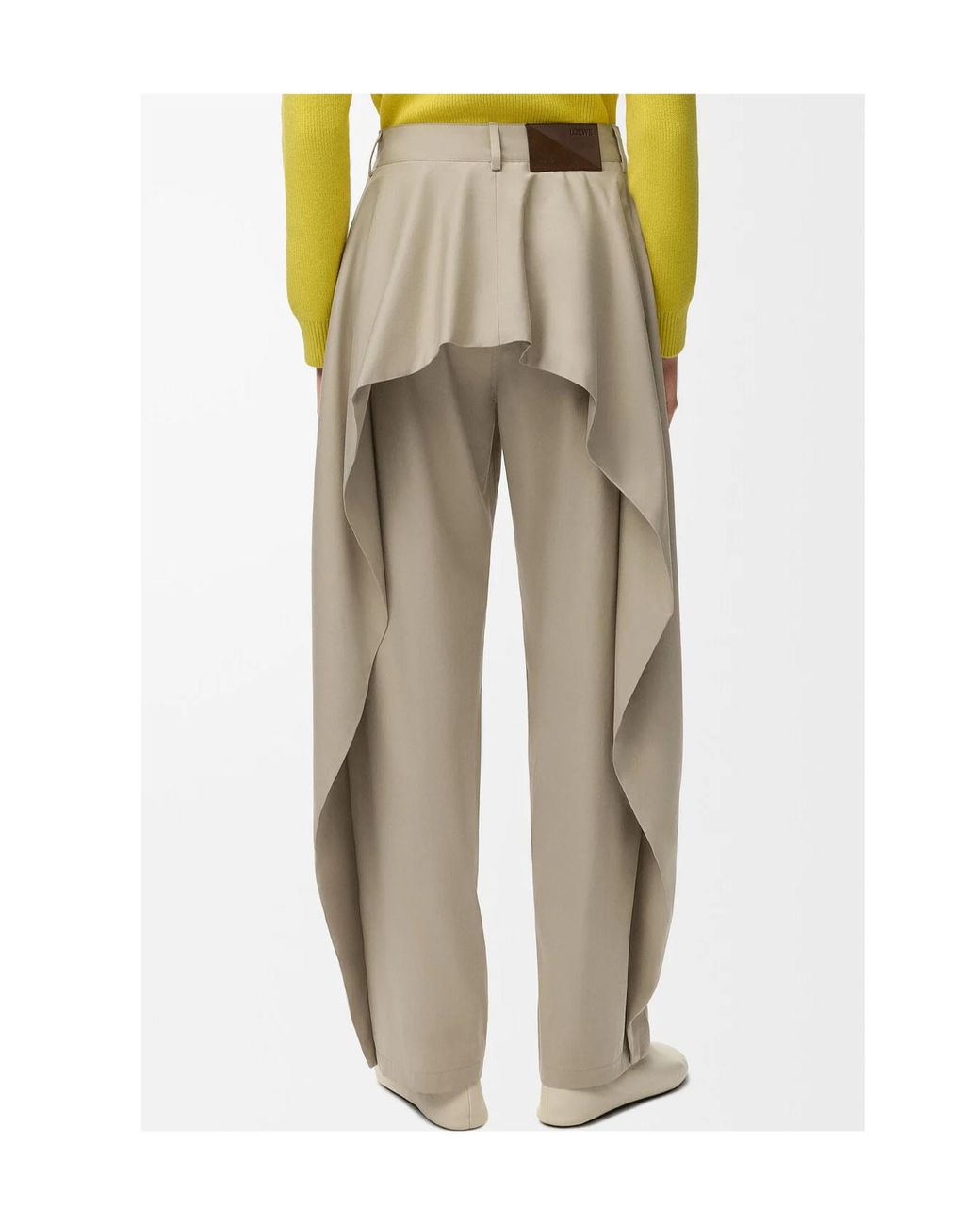 Loewe White Pleated Wide Leg Trousers
