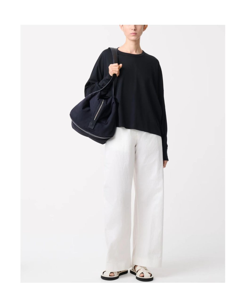 Studio Nicholson Black Loop Cropped Sweatshirt