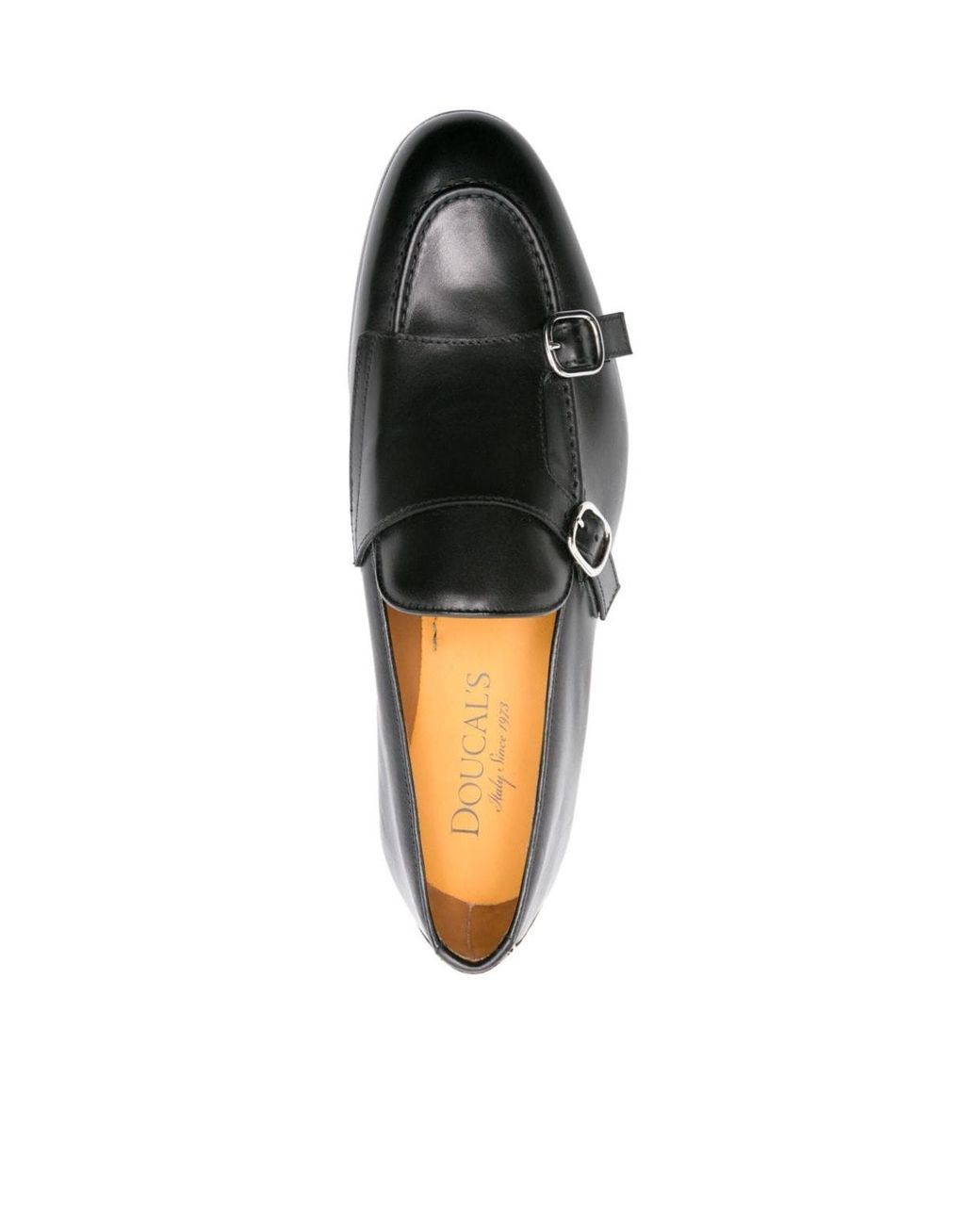 Doucal's Black Double-Buckle Loafers for men