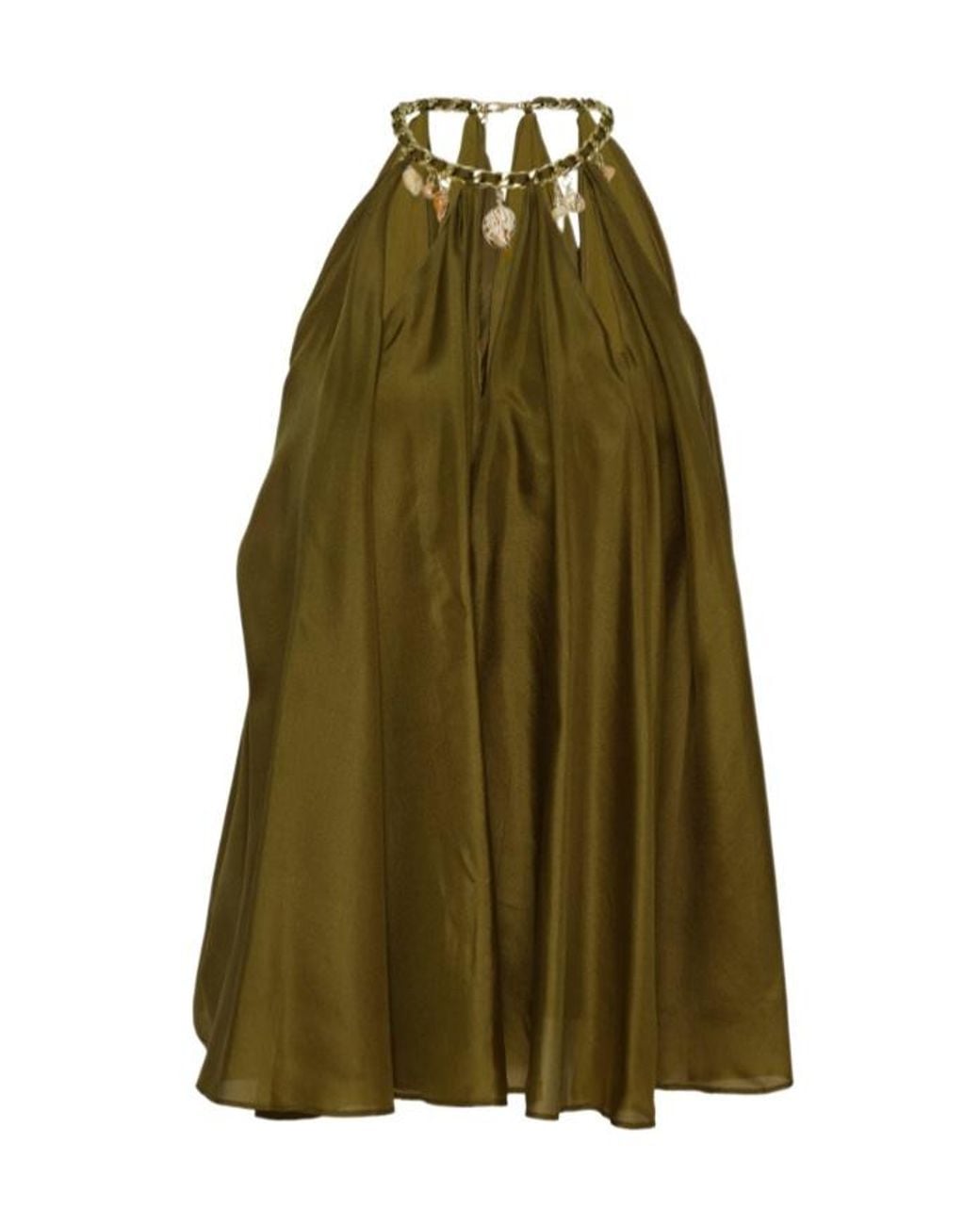 Zimmermann Green Mahon Embellished Halterneck Top