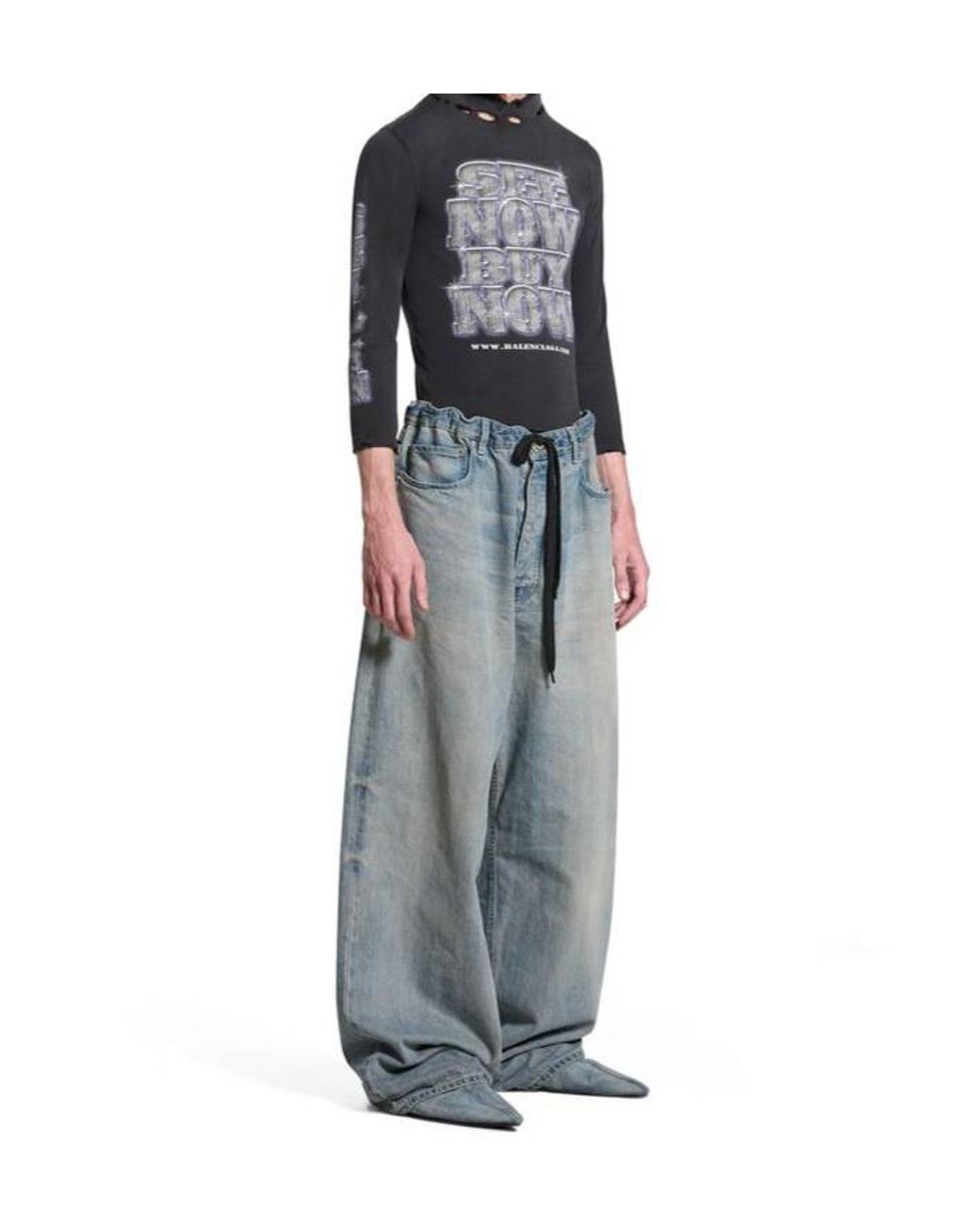 Balenciaga Gray Snbn Long-Sleeved Hoodie for men