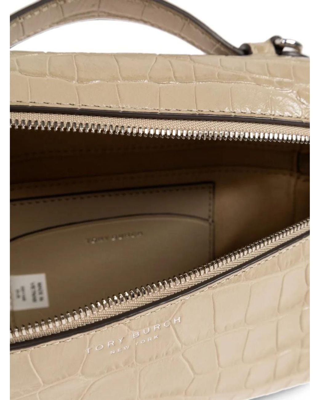 Tory Burch Natural Romy Slim Embossed Shoulder Bag