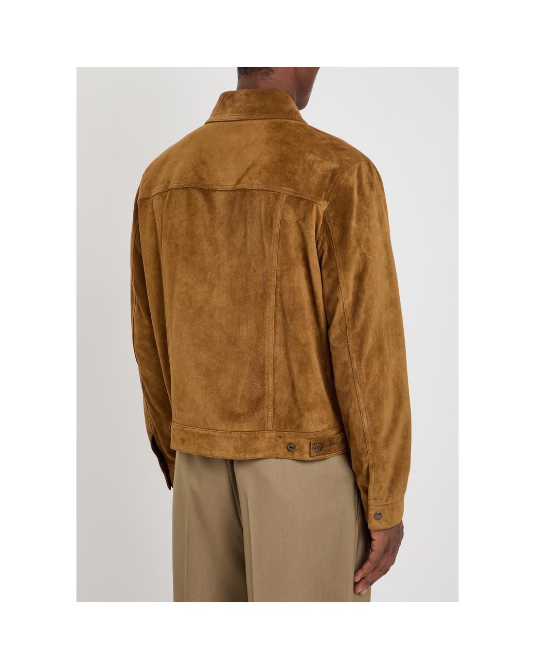 Saint Laurent Brown Oversized-Fit Leather Jacket for men