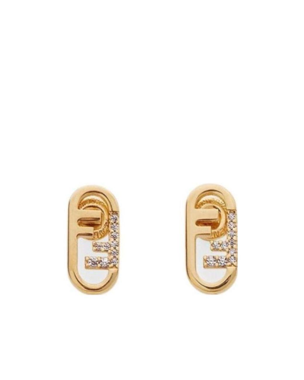 Fendi Metallic O'Lock Earrings