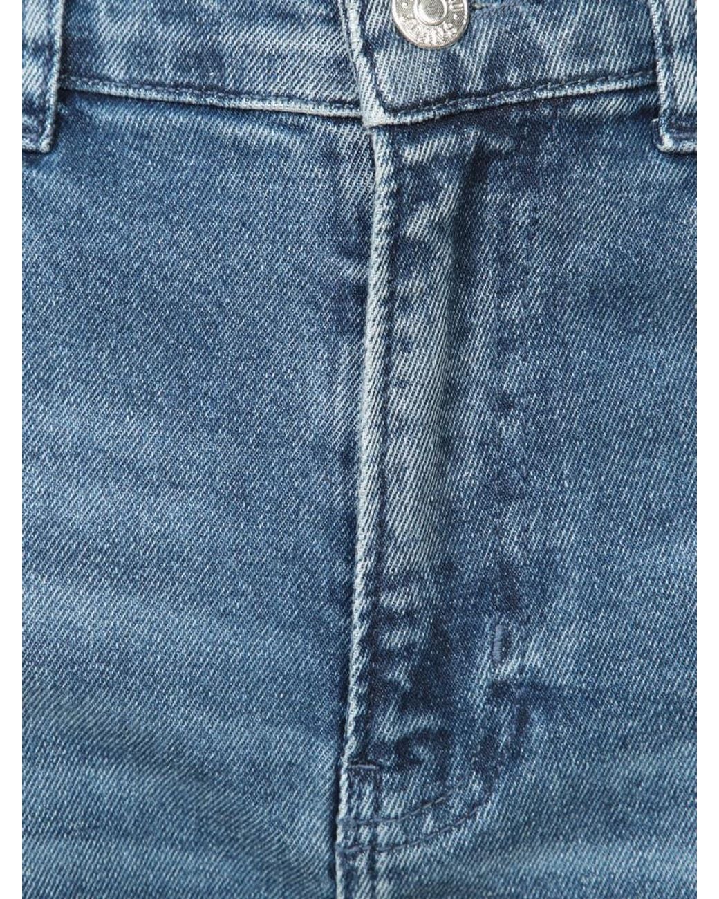 Moschino Blue Jeans High Waist Logo Patch Jeans