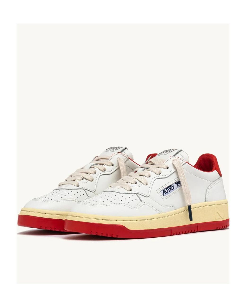 Autry White X Maison Kitsune Logo Printed Sneakers for men
