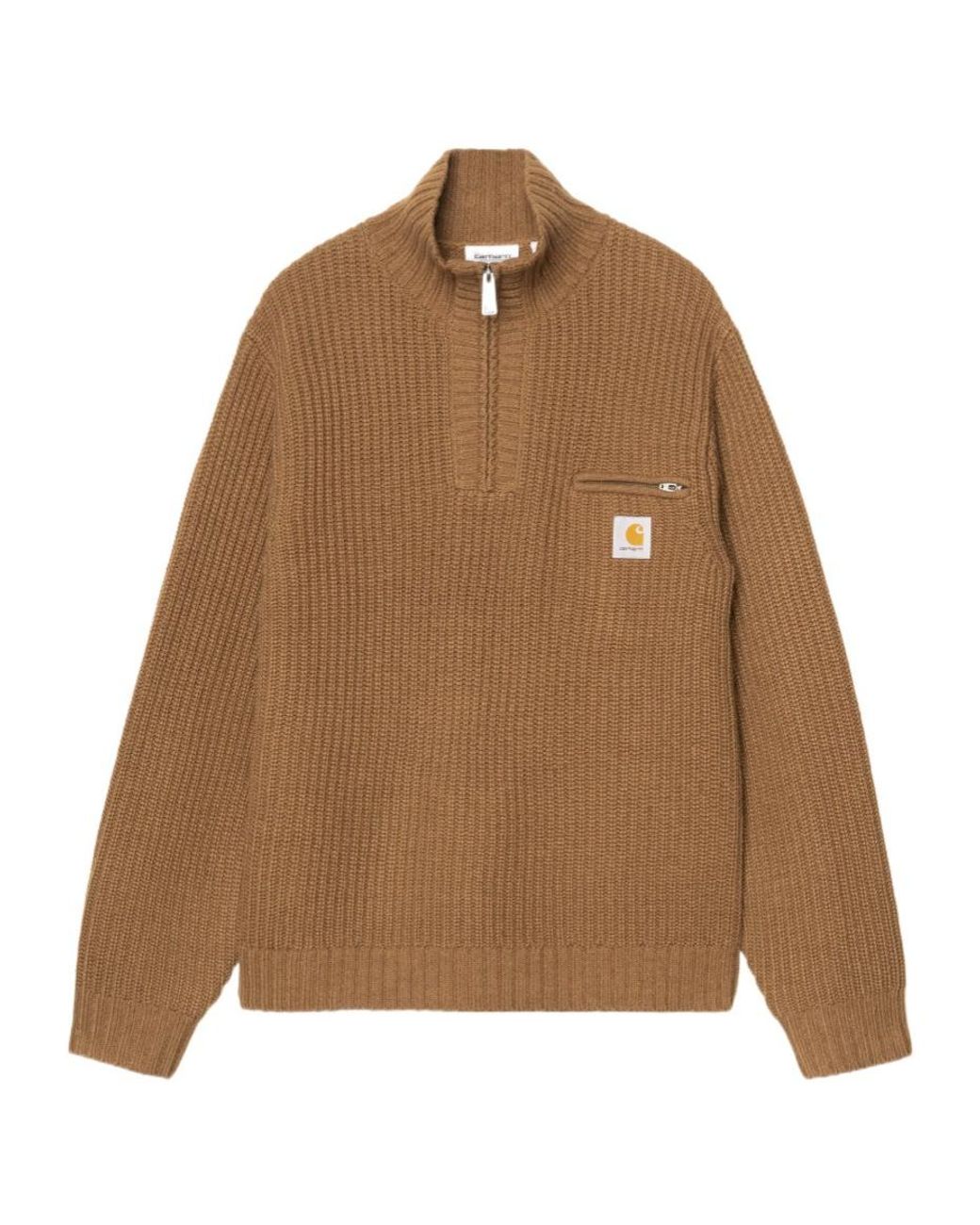 Carhartt Brown Detroit Half-Zip Knitted Jumper for men