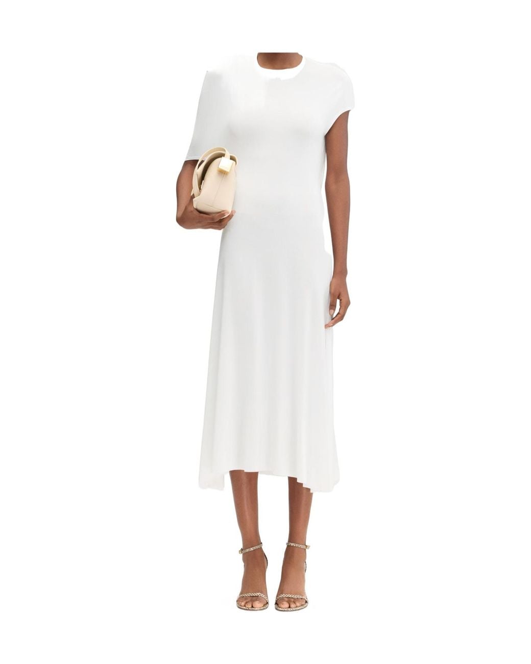 Jacquemus White Drape Detailed Dress