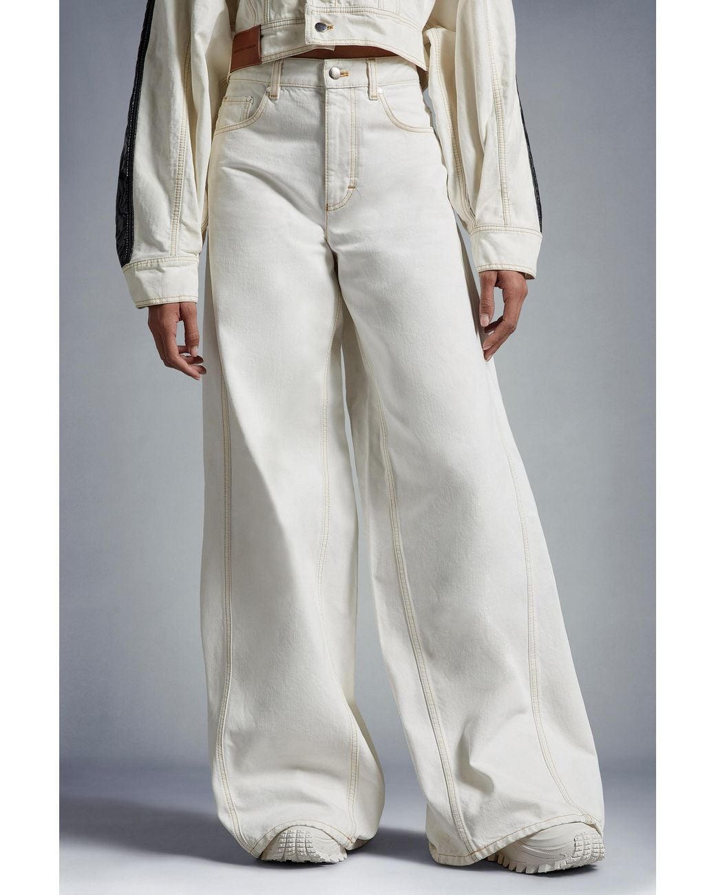 Moncler White Bleached Denim Jeans