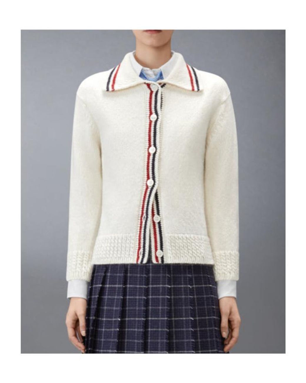 Thom Browne Natural Long-Sleeved Button-Up Cardigan