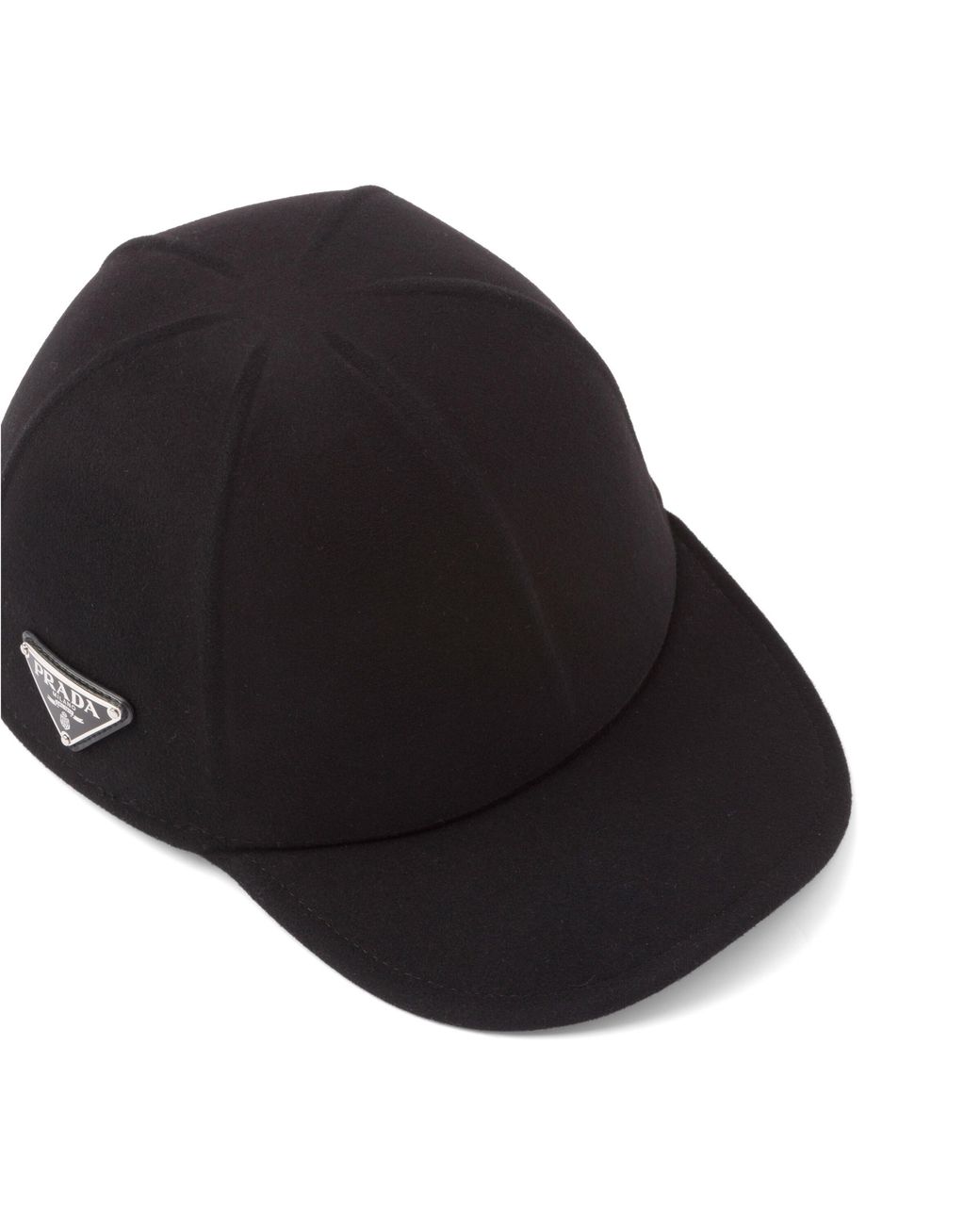 Prada Black Logo Plaque Baseball Cap for men