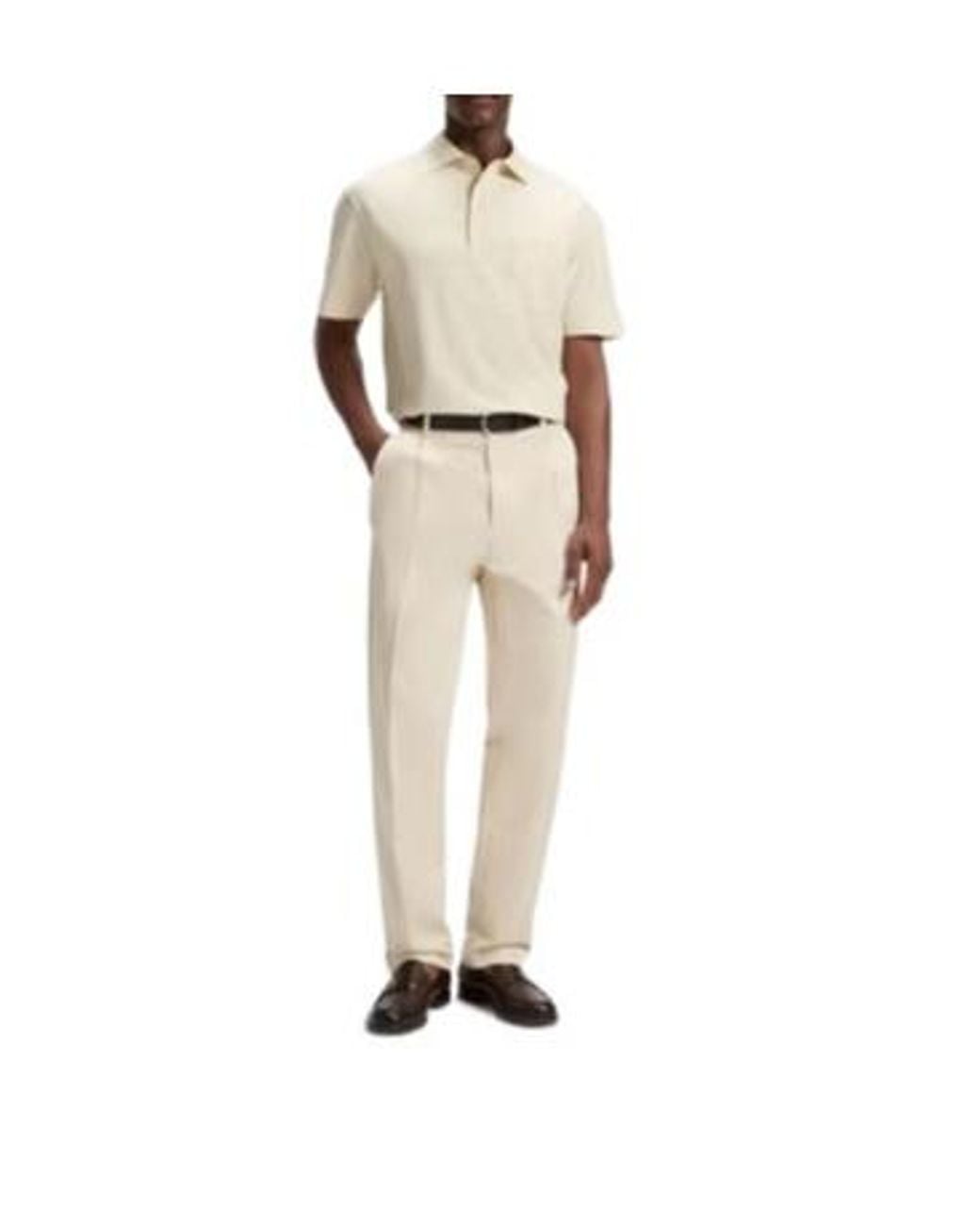 Boss White Solid-Color Short-Sleeve Top for men