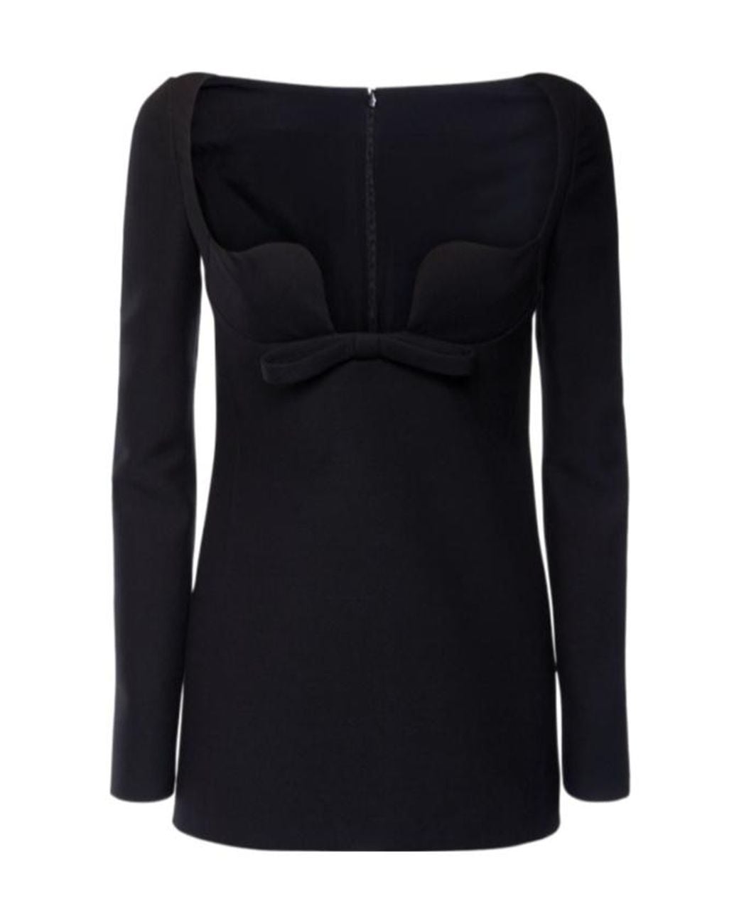 Valentino Black Wool Silk Crepe Mini Dress