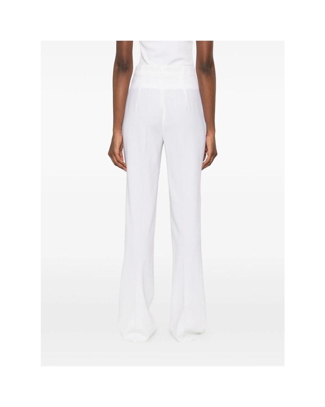 Max Mara White Casual Pants With Belt Loops