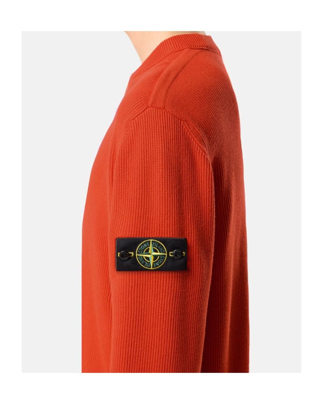 Stone Island Orange Regular-Fit Crewneck Jumper for men