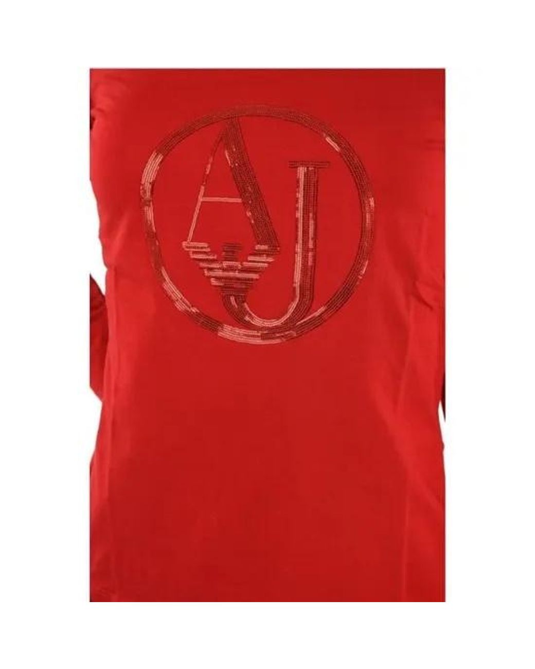 Armani Jeans Red Crew-Neck Logo T-Shirt