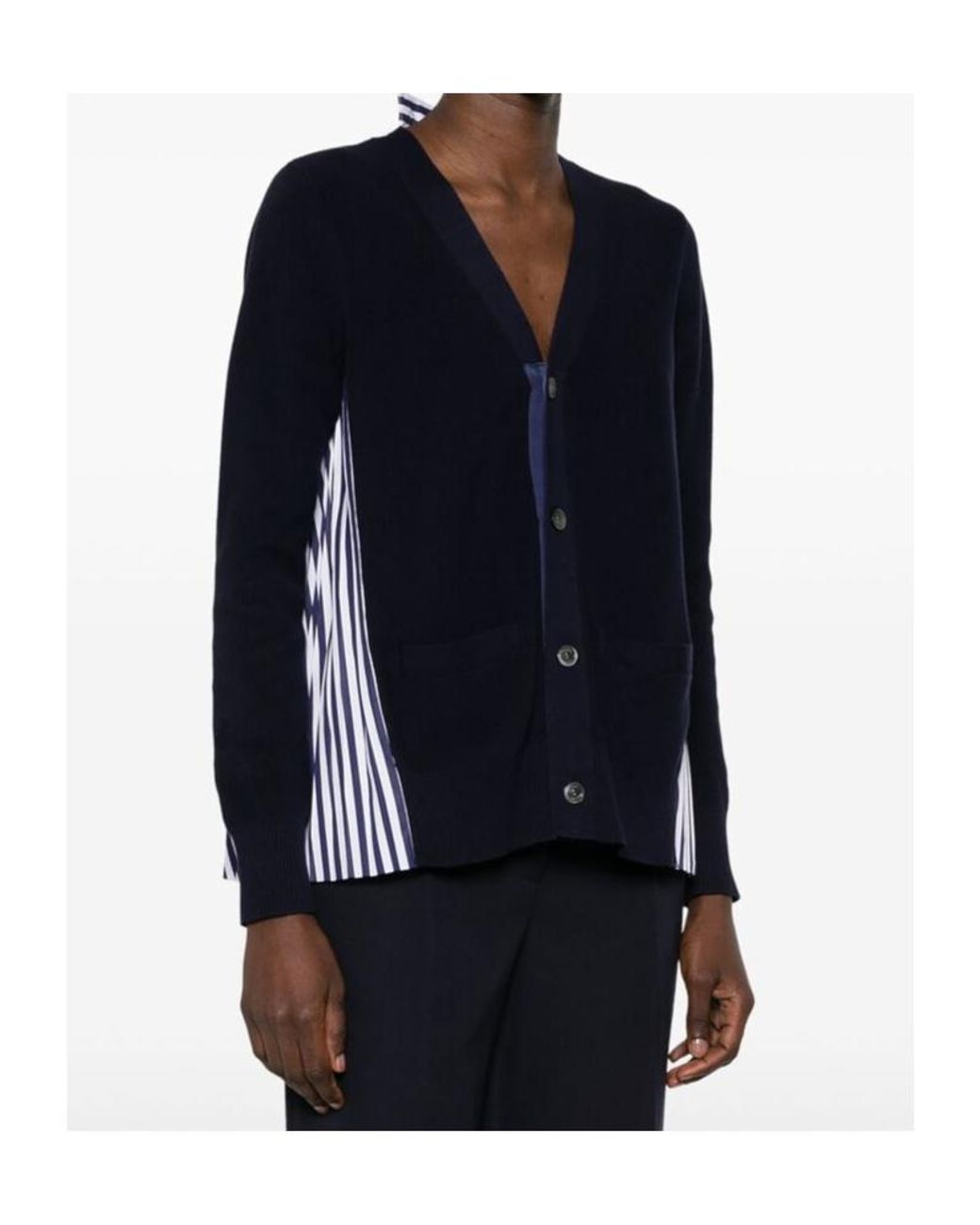 Sacai Blue Cotton Cardigan