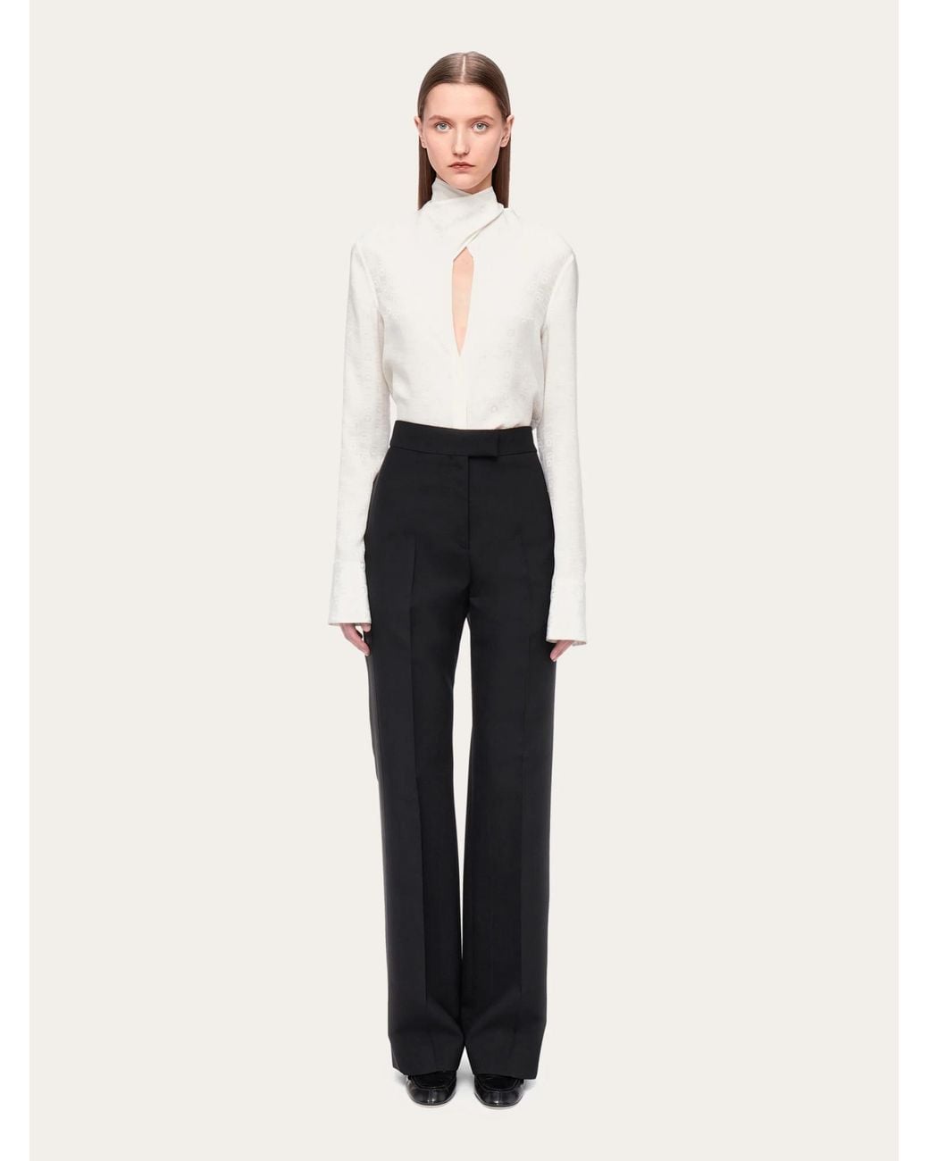 Ferragamo Black Ferragamo High Waist Tailored Trousers