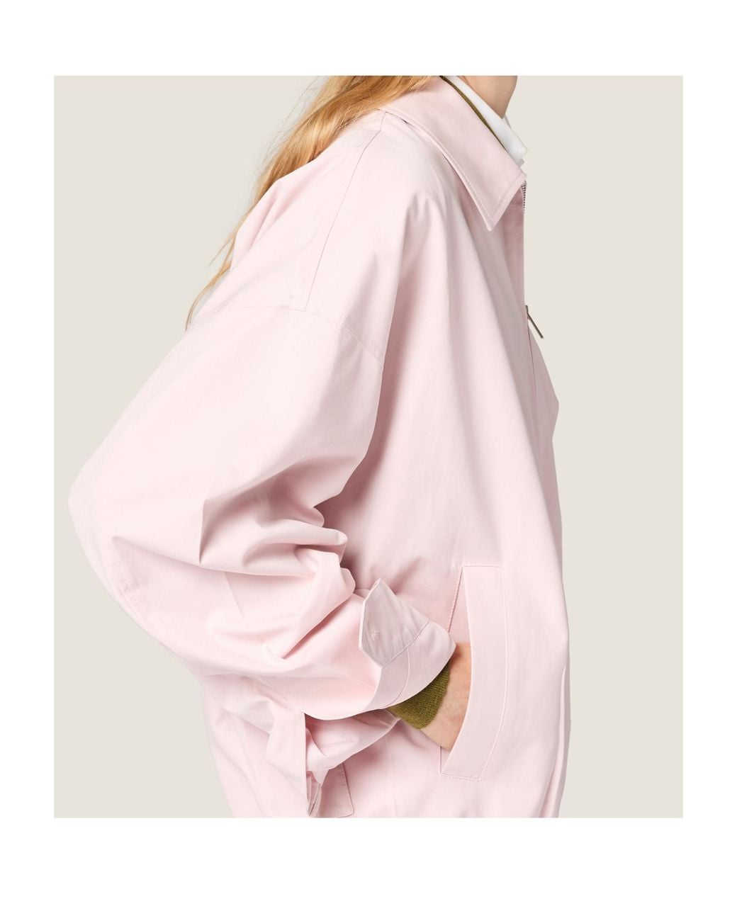 Miu Miu Pink Poplin Blouson Jacket