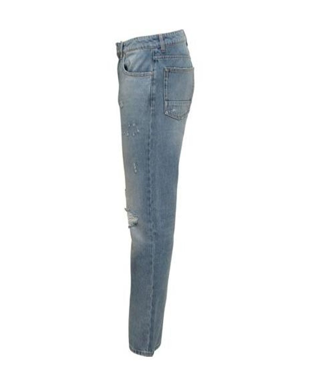Palm Angels Blue Straight Leg Distressed Jeans for men