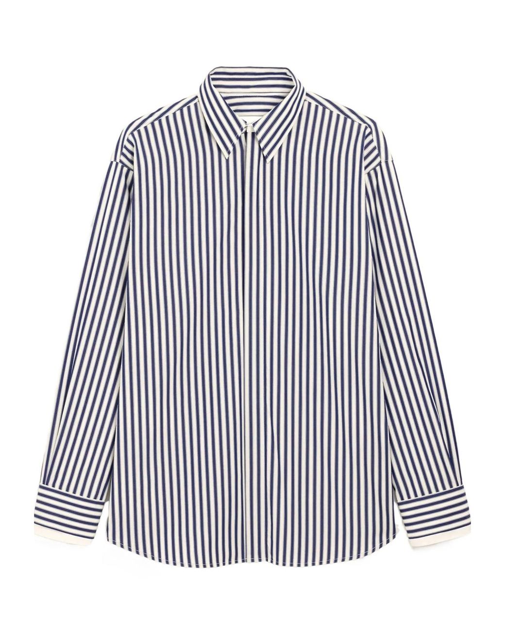 AMI Blue Ami Striped Long-Sleeve Shirt for men