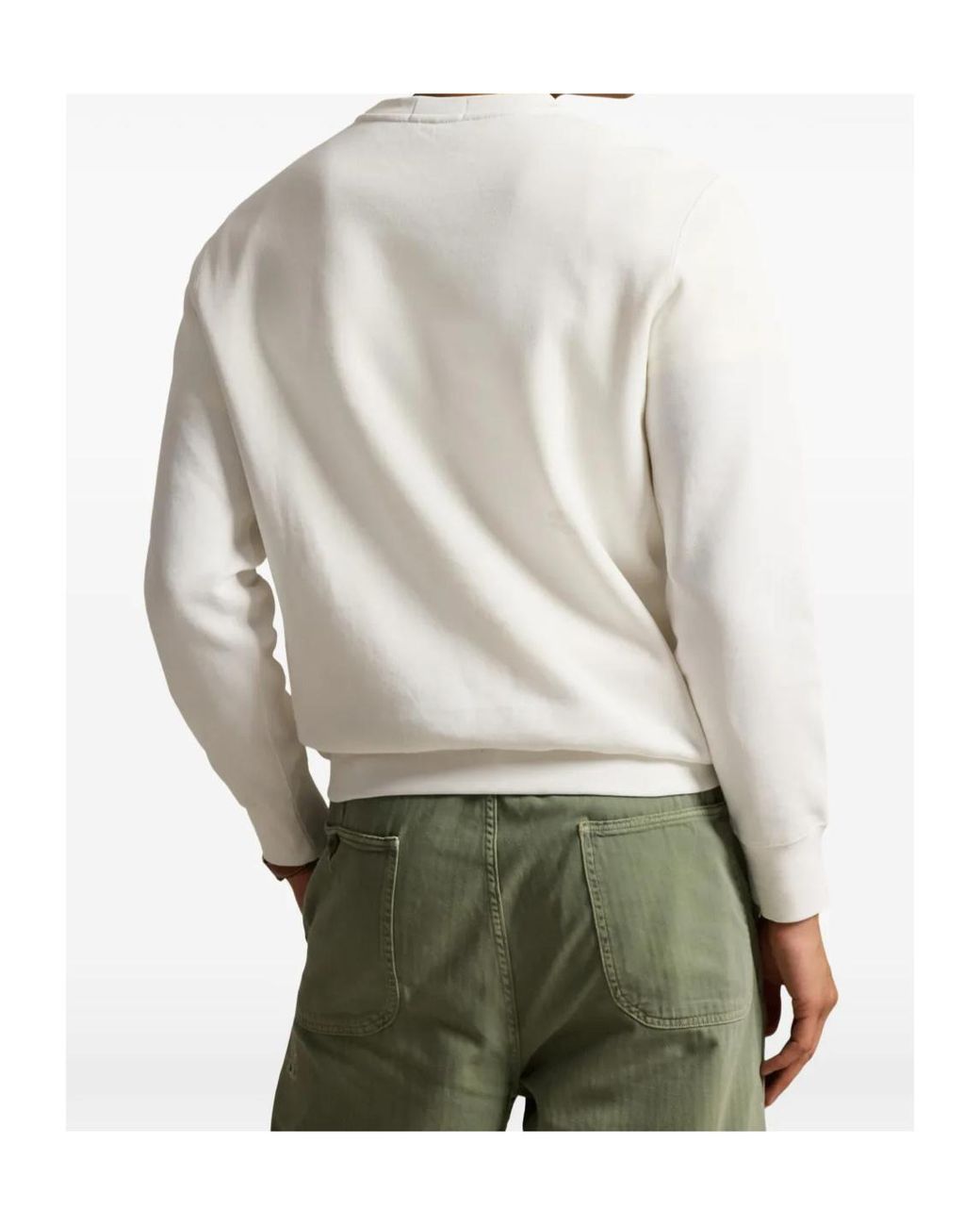 Polo Ralph Lauren White Polo Bear Crewneck Sweatshirt for men