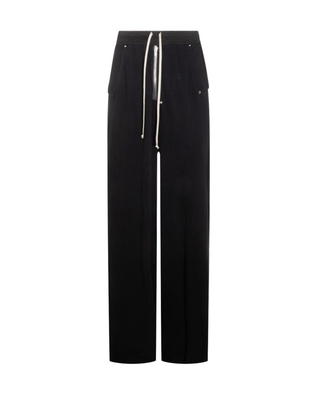 Rick Owens Black Drawstring Wide-Leg Pants for men