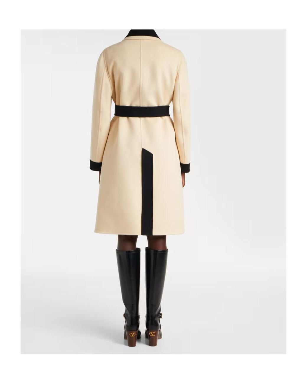 Valentino Natural Belted Wool And Cashmere Coat