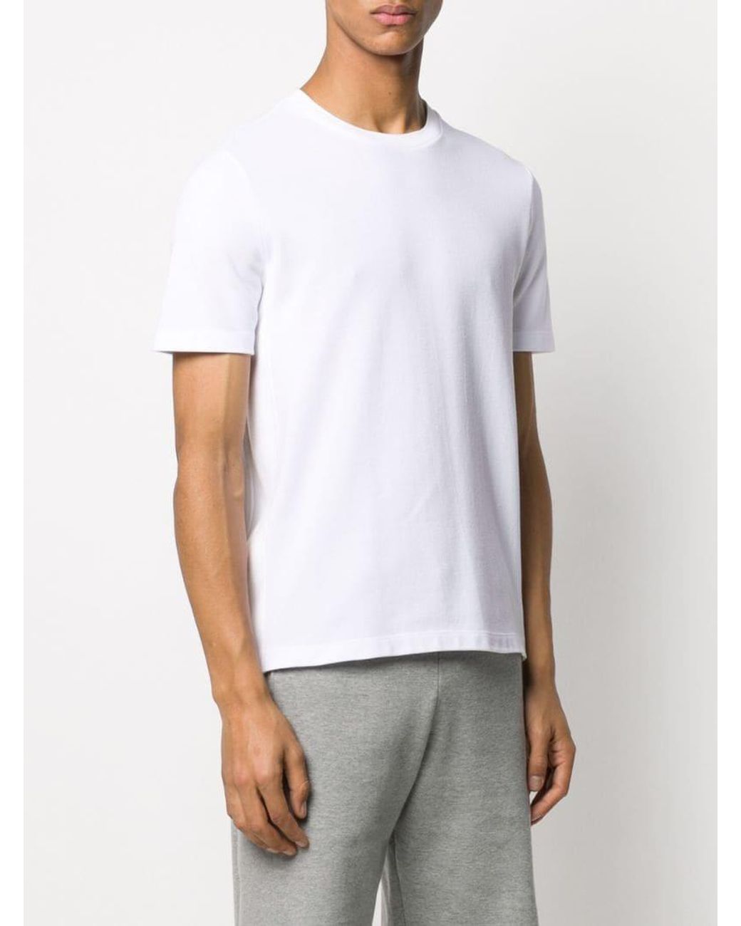 Thom Browne White Crew Neck Short Sleeve T-Shirt for men